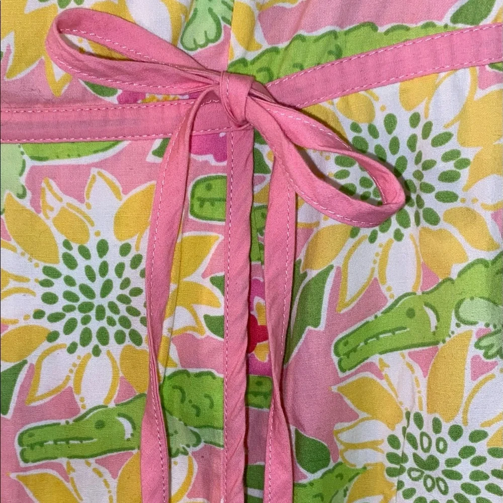 Lilly Pulitzer vintage alligator 🐊 print strapless dress, smocked back, size 4 - Picture 3 of 6